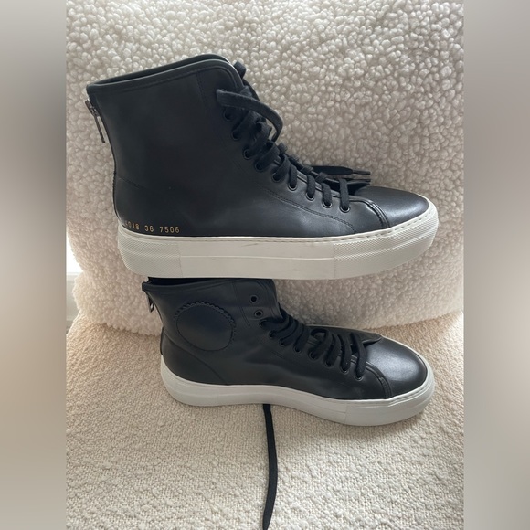 Woman by Common Projects Black Tournament Super High Sneakers - Picture 4 of 10